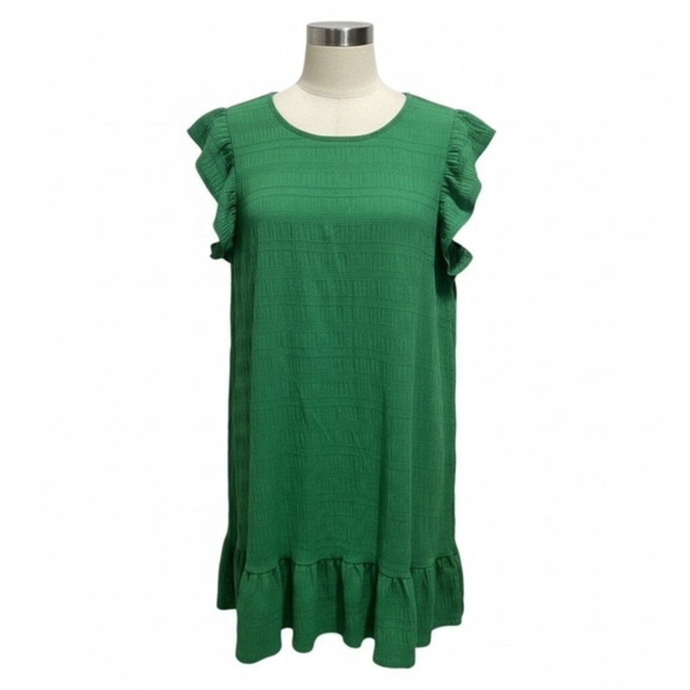 SHEIN Emerald Ruffle Sleeve Mini Dress - Picture 1 of 4